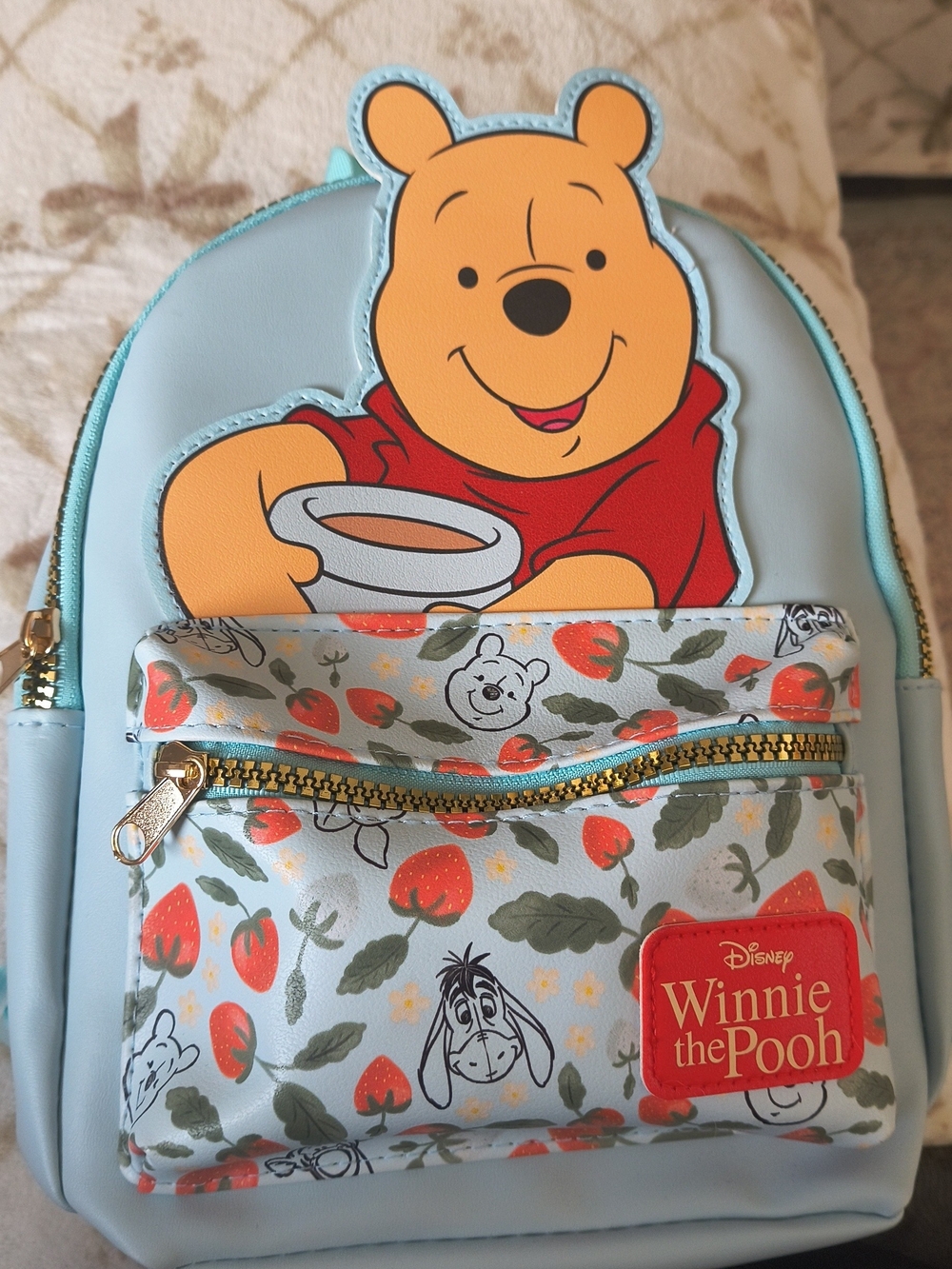 Disney Light Blue Kids Backpack with Orange Winnie the Pooh